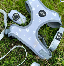 Load image into Gallery viewer, Grey Hearts Adjustable Harness
