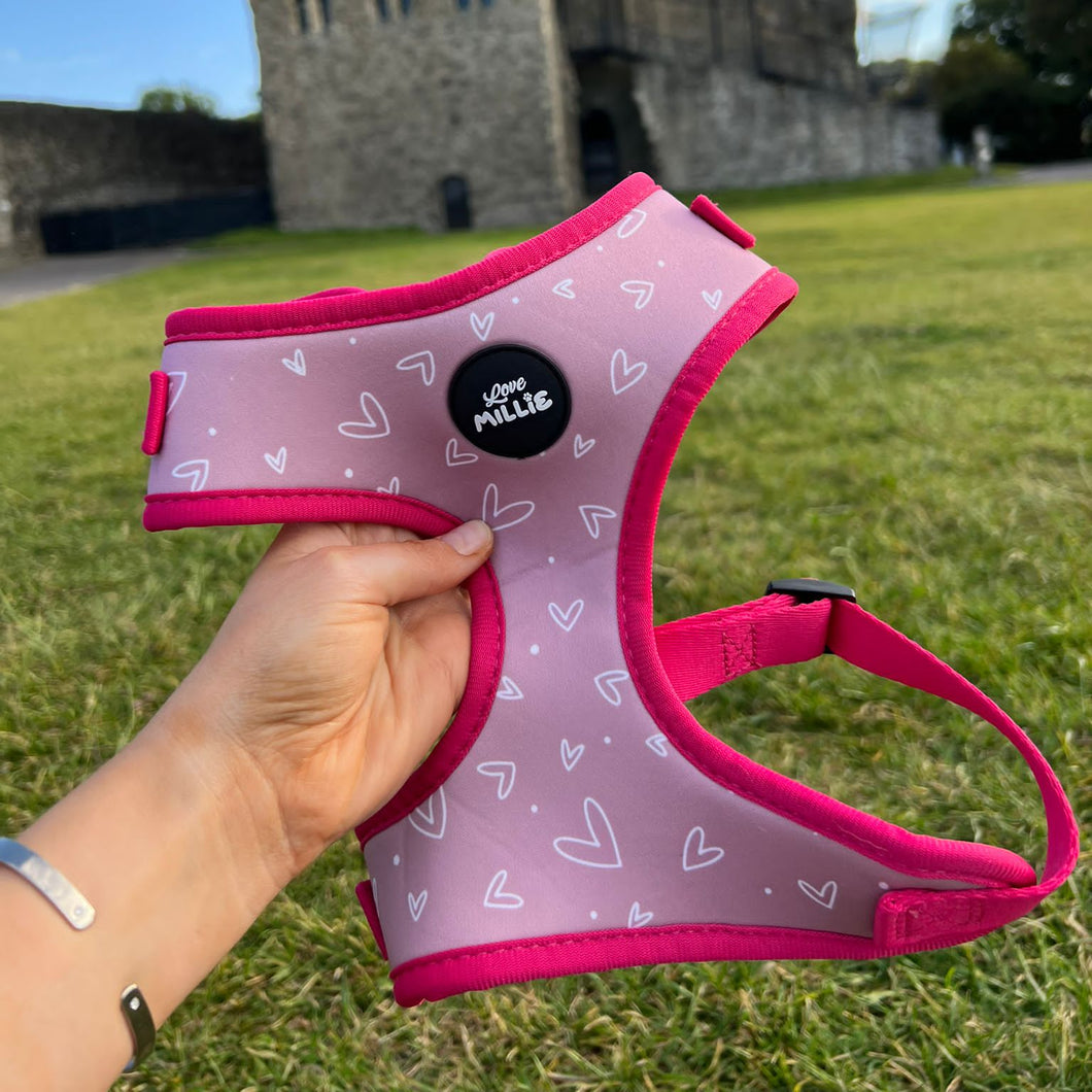 Pink Hearts Adjustable Harness